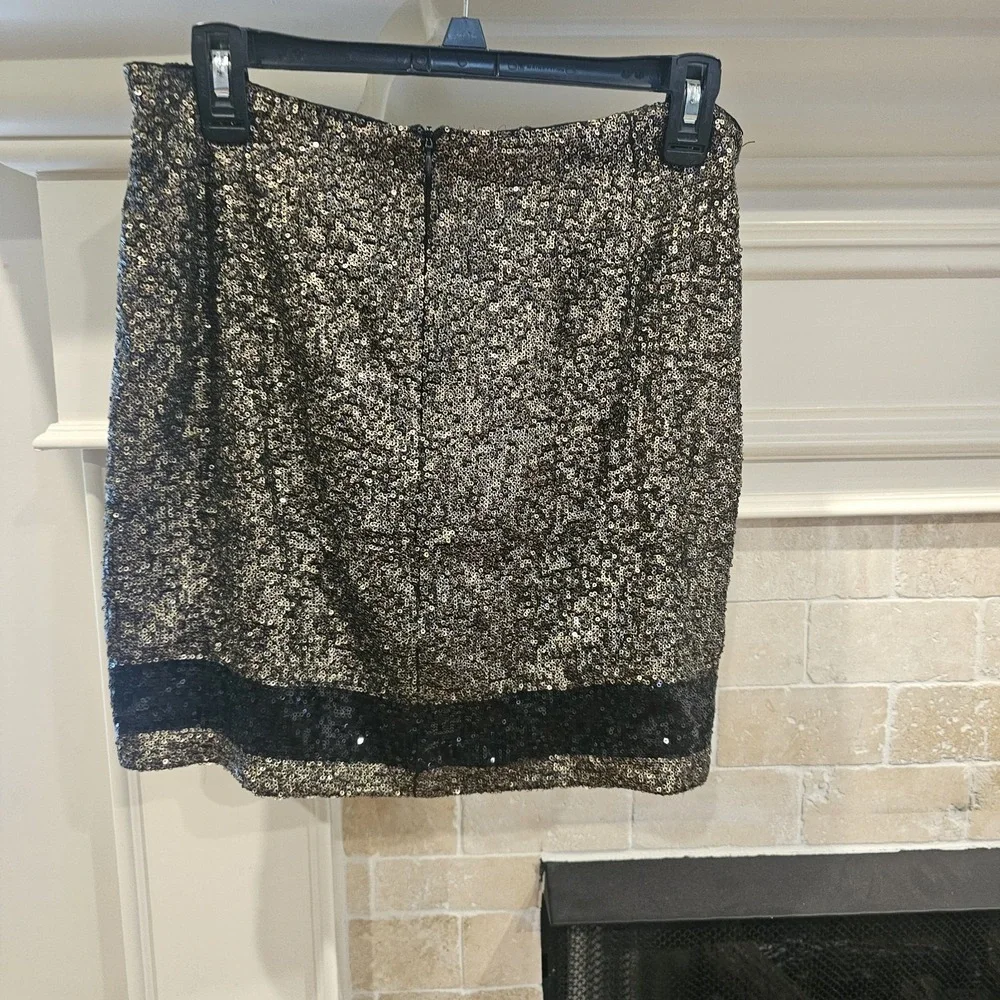 Wildfox Sequin Gold Black Large Skirt